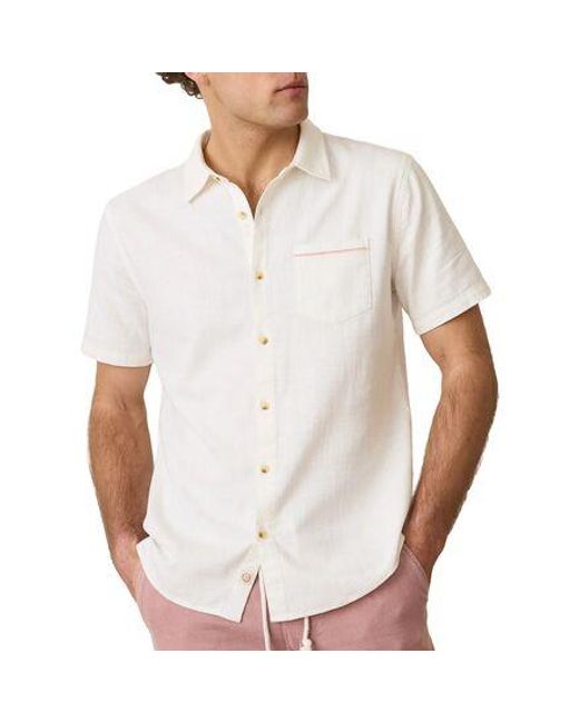 Marine Layer White Selvage Stretch Short-Sleeve Shirt