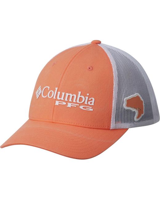 Columbia Orange Pfg Mesh Snap Back Ball Cap for men