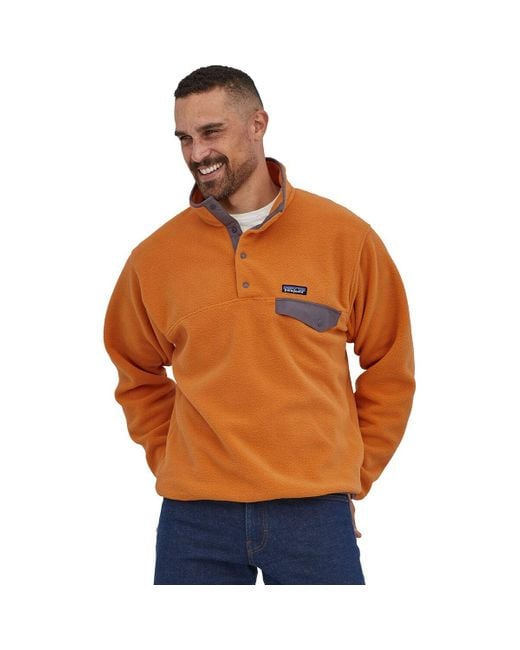 Patagonia Lightweight Synchilla Snap-t Fleece Pullover in Orange for Men