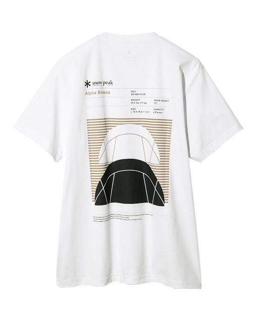 Snow Peak White Alpha Breeze Typography T-Shirt for men