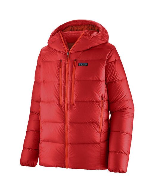 Patagonia Red Fitz Roy Down Hooded Jacket