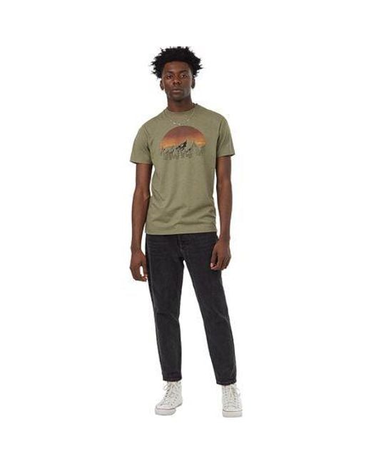 Tentree Green Vintage Sunset T-Shirt for men