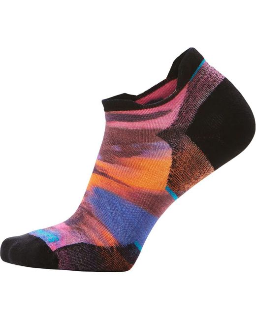 Smartwool Orange Run Targeted Cushion Brushed Print Low Ankle Sock