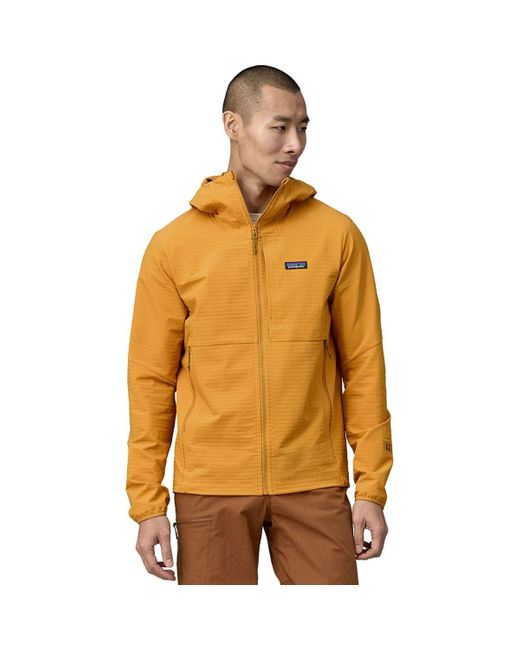Patagonia Orange R1 Techface Hooded Fleece Jacket