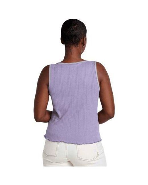 Toad&Co Purple Foothill Pointelle Button Tank