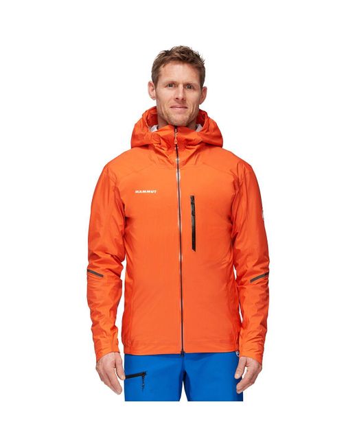 Mammut Orange Nordwand Light Hs Hooded Jacket for men