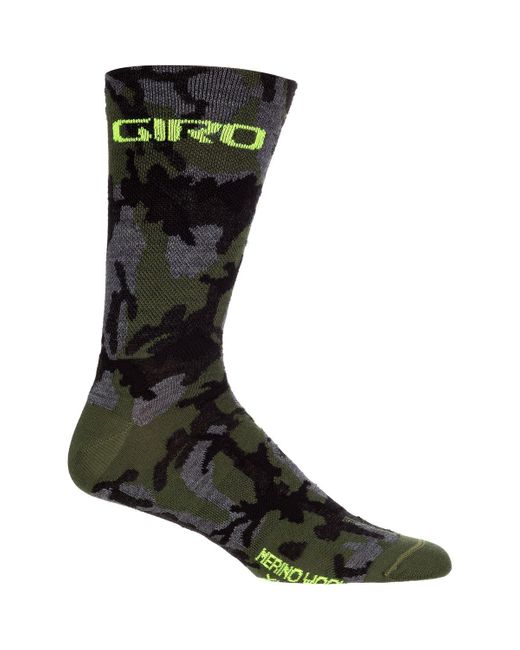 Giro Black Merino Seasonal Sock Camo2/Highlight for men