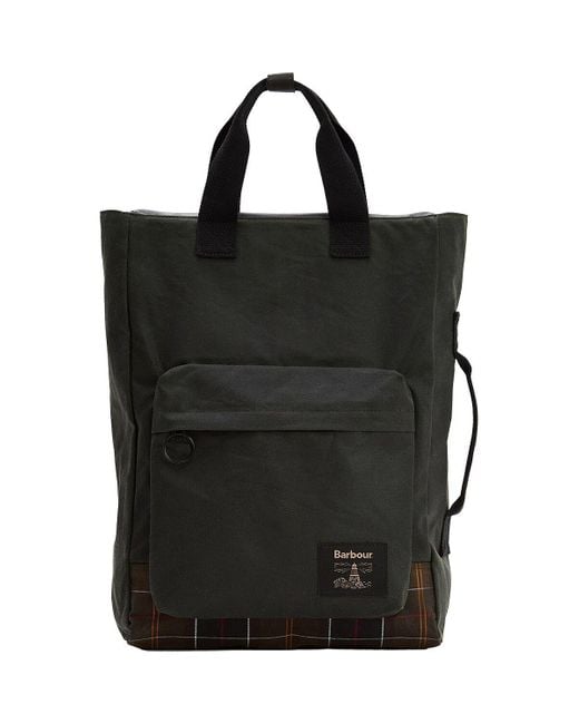 Barbour Black Field Wax Zip Backpack