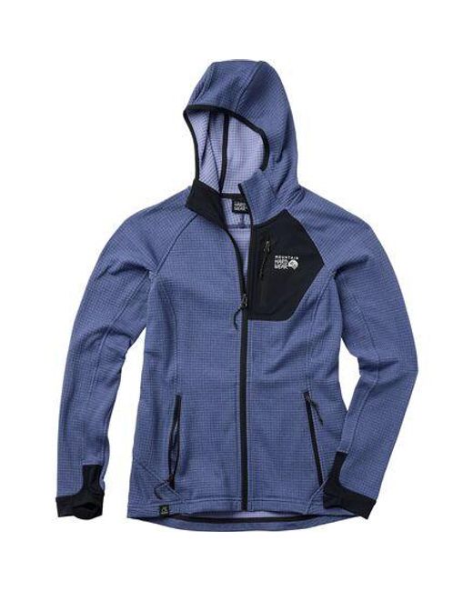 Mountain Hardwear Blue Polartec Power Grid Full-Zip Hooded Jacket