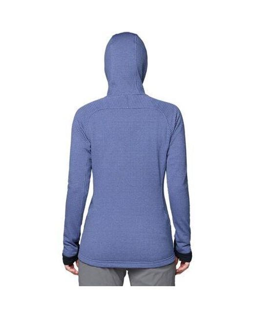 Mountain Hardwear Blue Polartec Power Grid Full-Zip Hooded Jacket