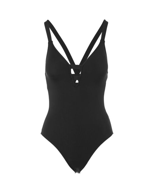 Seafolly Synthetic Active Deep V Maillot One-piece Swimsuit in Black - Lyst