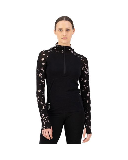 Mons Royale Black Bella Tech Hooded Top