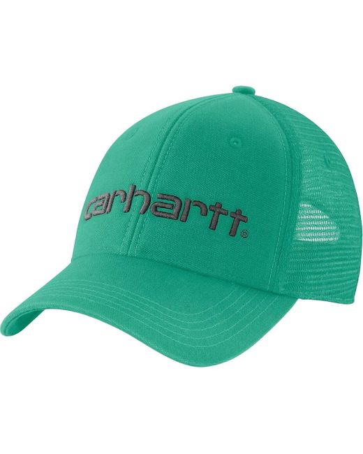Carhartt Green Canvas Mesh-Back Logo Graphic Cap Sea