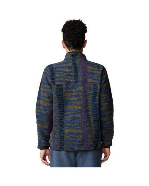 Mountain Hardwear Blue Hicamp Fleece Printed Pullover