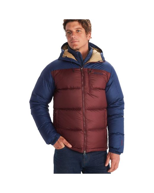 Marmot Guides Down Hooded Jacket in Blue for Men Lyst