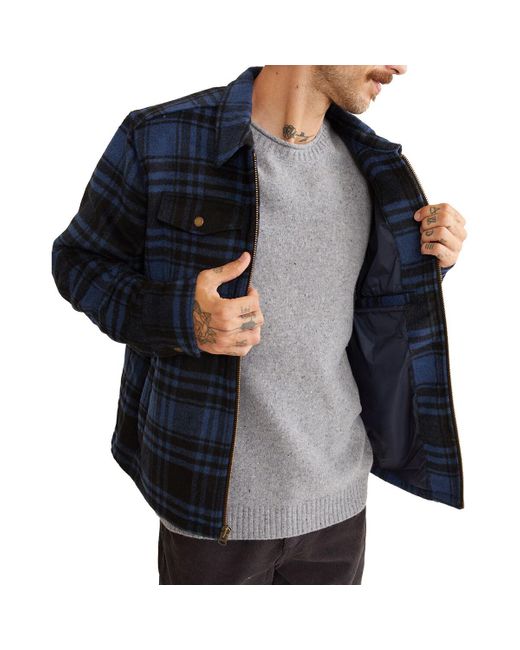 Marine Layer Plaid Zip Jacket in Blue for Men Lyst