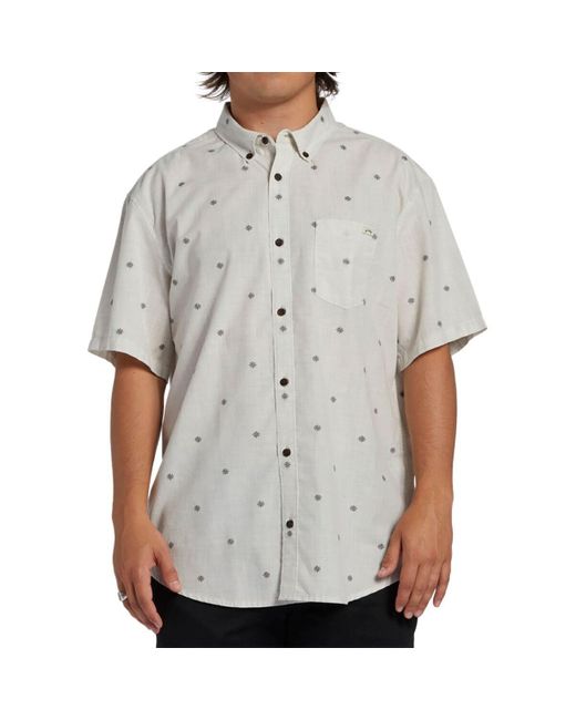 Billabong Gray All Day Jacquard Short-Sleeve Shirt for men
