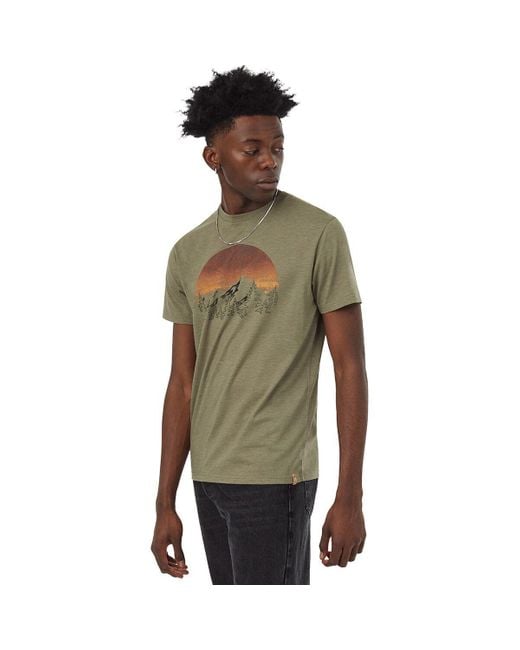 Tentree Green Vintage Sunset T-Shirt for men