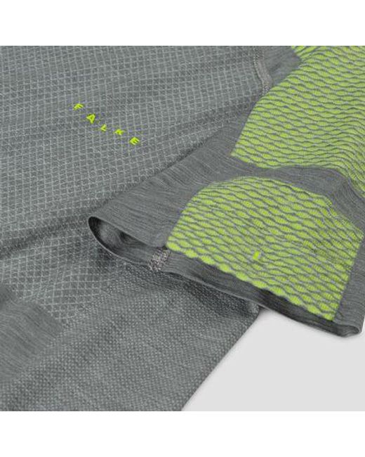 Falke Gray Wool-Tech Short-Sleeve Shirt for men