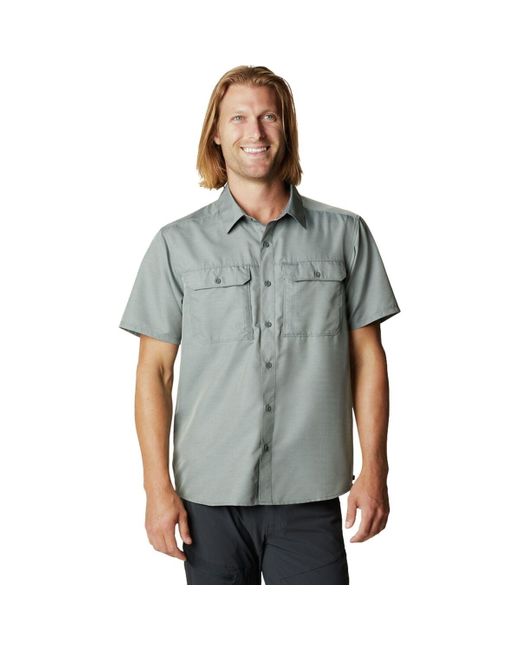 Mountain Hardwear Gray Canyon Short-Sleeve Shirt for men