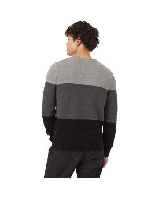 Tentree Gray Highline Blocked Crew Sweater