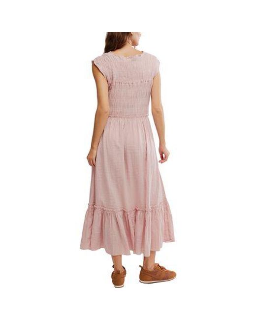 Free People Pink Desert Dazed Midi Dress