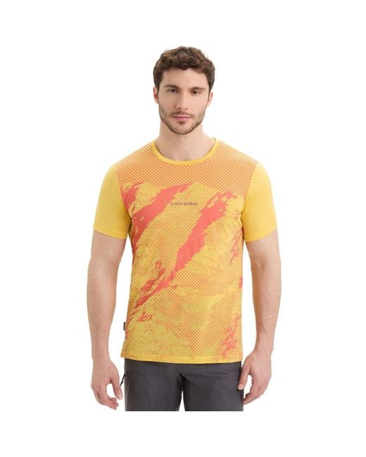Icebreaker Yellow Sphere Ii Short-sleeve T-shirt Trail for men