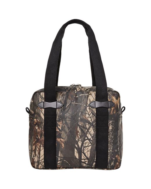Filson Tin Cloth Tote Bag + Zipper in Black Lyst