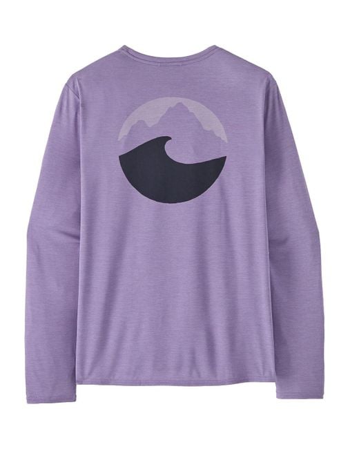 Patagonia Purple Capilene Cool Daily Graphic Long-Sleeve Shirt for men