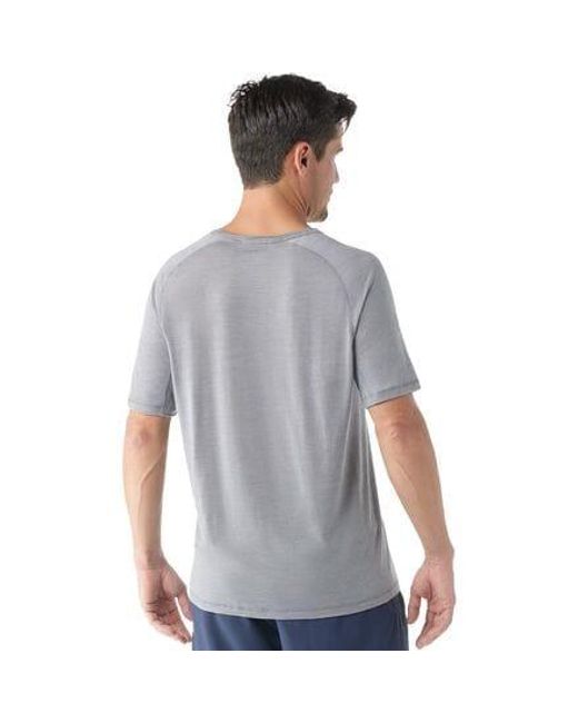 Smartwool Gray Active Ultralite Graphic Short-Sleeve T-Shirt for men