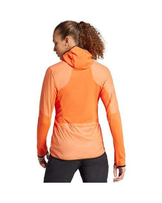 Adidas Originals Orange Techrock Ultralight 1/2-Zip Hooded Fleece Jacket