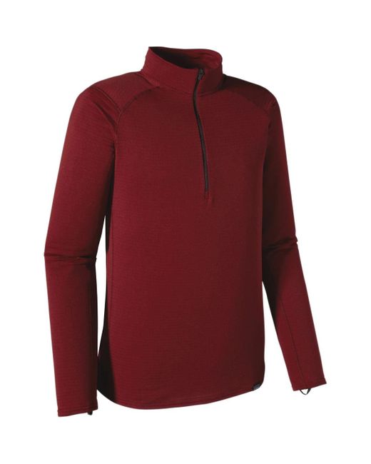 Patagonia Red Capilene Thermal Weight Zip-Neck Top for men