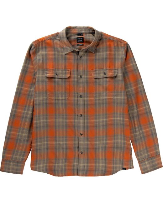 Prana Orange Edgewater Long-Sleeve Shirt for men