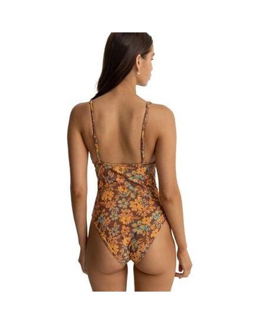 Rhythm Brown Oasis Floral Classic One Piece Swimsuit