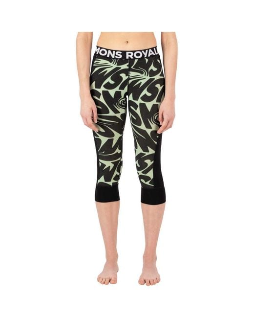 Mons Royale Black Cascade Merino Flex 200 3/4 Legging