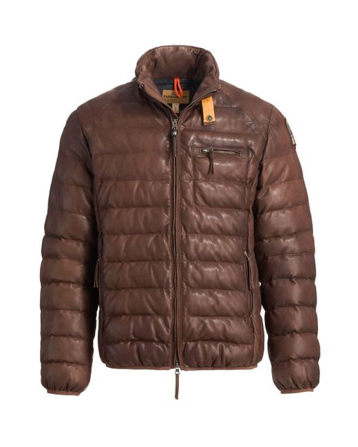 Parajumpers Ernie Leather Jacket in Brown for Men | Lyst