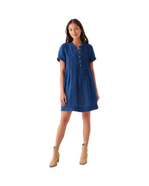 Faherty Gemina Basketweave Dress in Blue Lyst