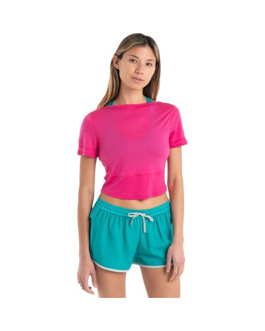 Icebreaker Pink Zoneknit Scoop Back Short-Sleeve T-Shirt