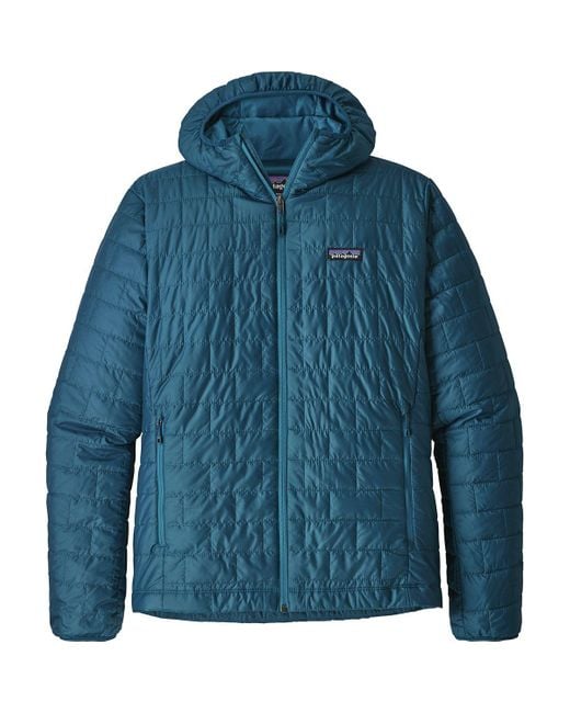 Patagonia Blue Nano Puff Hooded Insulated Jacket for men