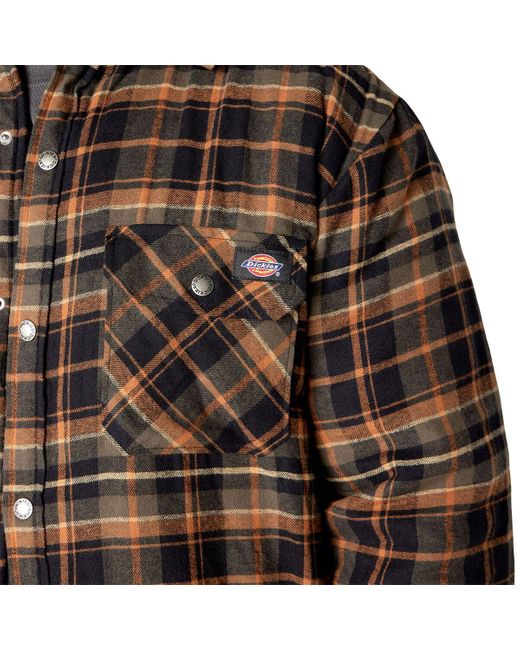 Dickies Sherpa Lined Flannel Shirt in Brown for Men Lyst