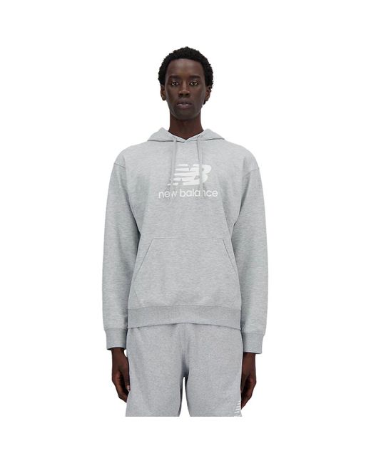 New Balance Gray Sport Essentials French Terry Logo Hoodie