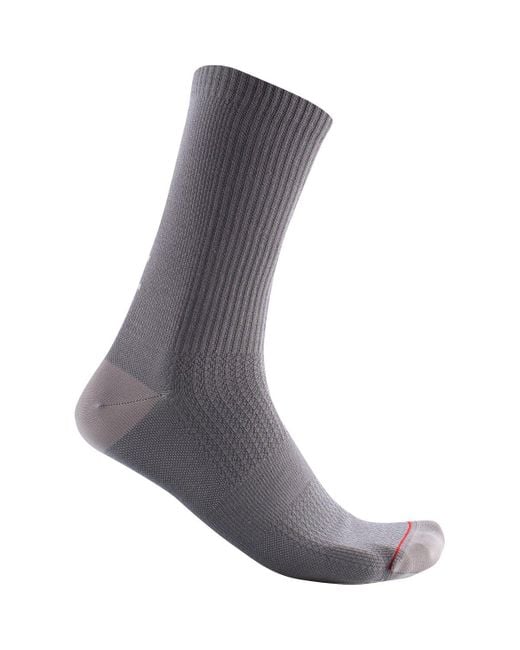 Castelli Gray Bandito Wool 18 Sock Nickel