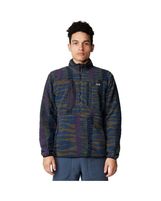 Mountain Hardwear Blue Hicamp Fleece Printed Pullover