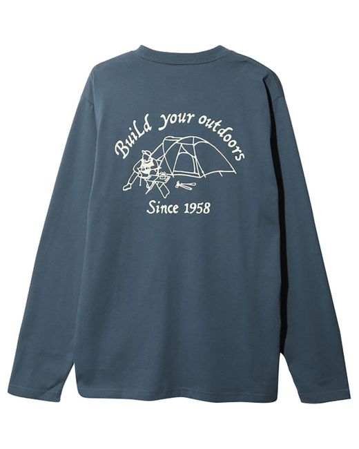Snow Peak Blue Camping Club Long-Sleeve T-Shirt for men