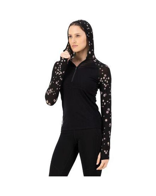 Mons Royale Black Bella Tech Hooded Top