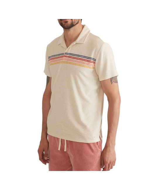 Marine Layer Multicolor Terry Out Stripe Short-Sleeve Polo Shirt