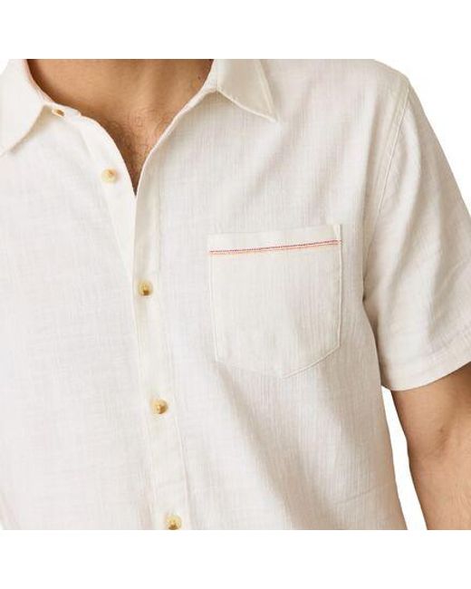 Marine Layer White Selvage Stretch Short-Sleeve Shirt