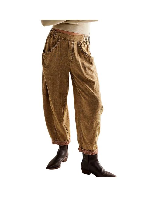 Free People Brown High Road Pull On Barrel Pant