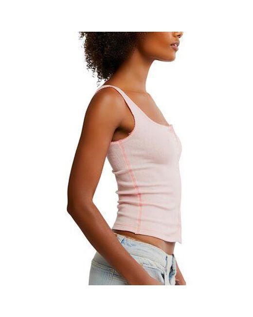 Free People Blue End Game Pointelle Tank Top