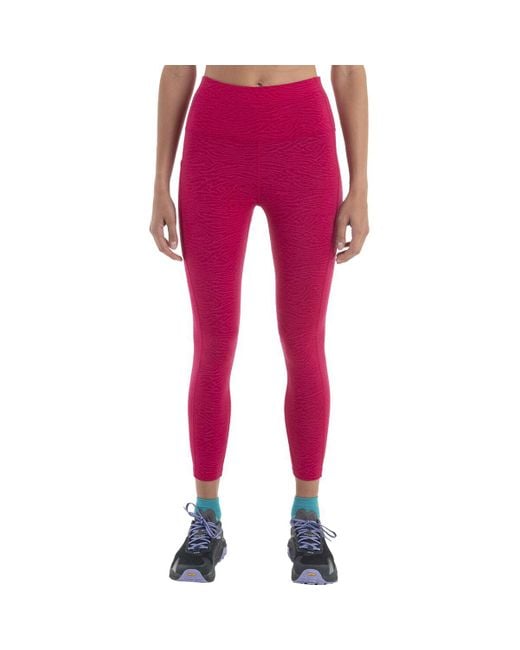 Icebreaker Pink Merino Fastray High Rise Topo Lines Tights